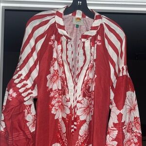 Farm Rio Linen Floral Dress